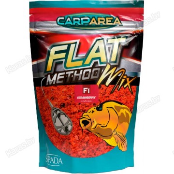 Прикормка CarpArea Flat Method Mix F-1 Клубника, мелкая фракция, (красная) 0,6 кг